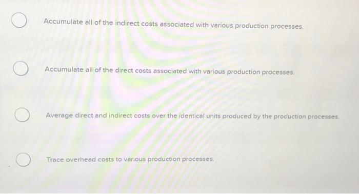 Solved Process Costing Does Not: Multiple Choice Accumulate | Chegg.com