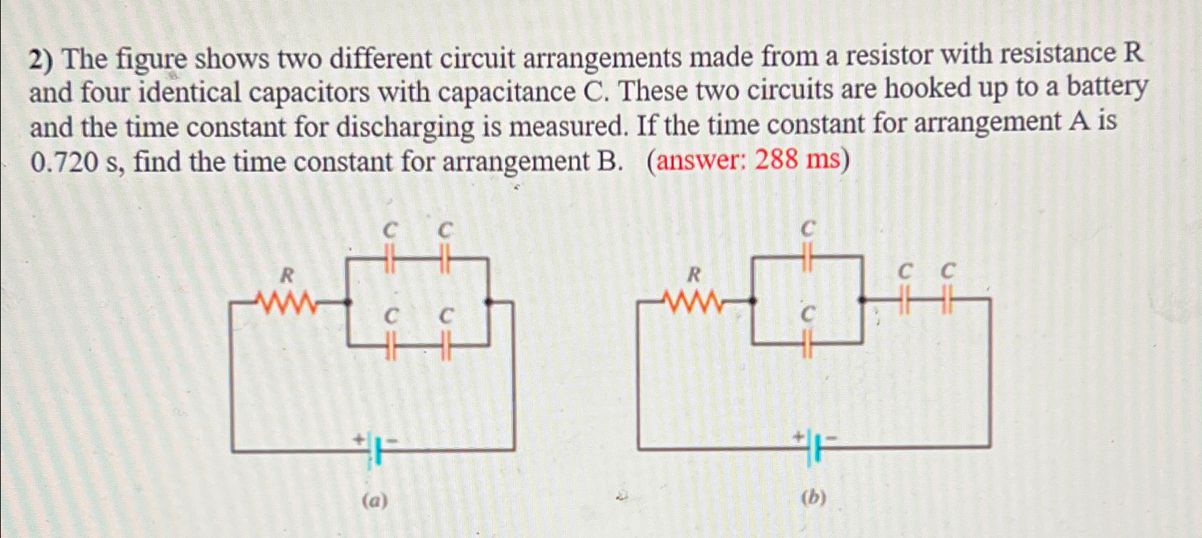 Solved The figure shows two different circuit arrangements | Chegg.com