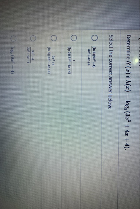 Solved Determine L X If H X Log 3r 41 4 Select T Chegg Com