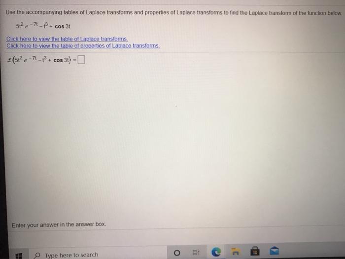 Solved Use The Accompanying Tables Of Laplace Transforms And | Chegg.com