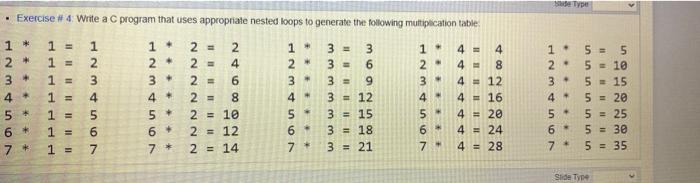 Solved Type • Exercise #4 Write a C program that uses | Chegg.com