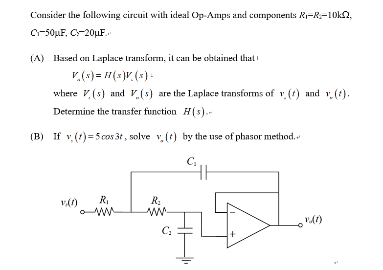 Solved Consider the following circuit with ideal Op-Amps and | Chegg.com