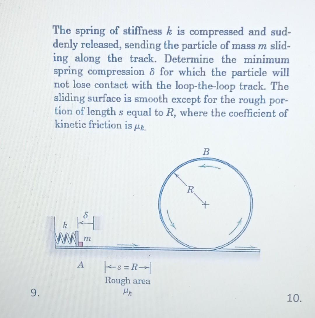 Solved The spring of stiffness k is compressed and suddenly | Chegg.com