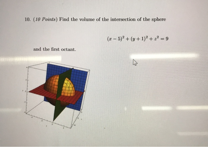 Intersection Volume Solved 10. (10 Points) Find the volume of the intersection | Chegg.com