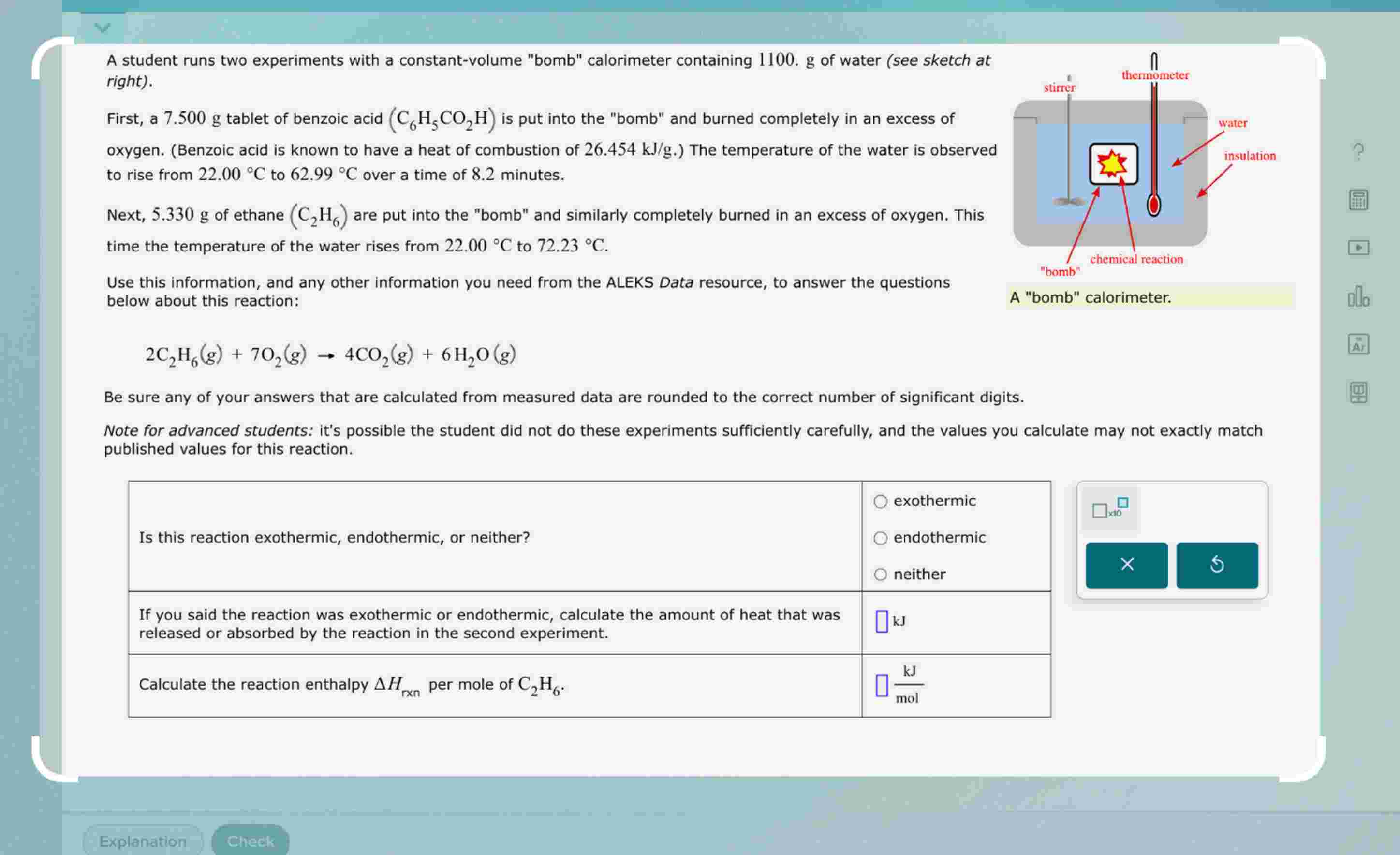 Solved A student runs two experiments with a constant-volume | Chegg.com