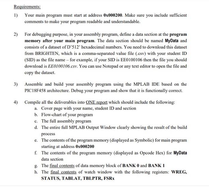 Solved Write ONE complete assembly program to perform the | Chegg.com