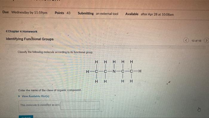 Solved Due Wednesday by 11:59pm Points 43 Submitting an | Chegg.com
