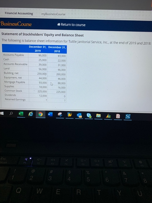 Solved Financial Accounting myBusiness Course Business Chegg com