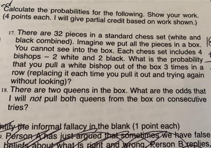 Solved Calculate the probabilities for the following. Show | Chegg.com