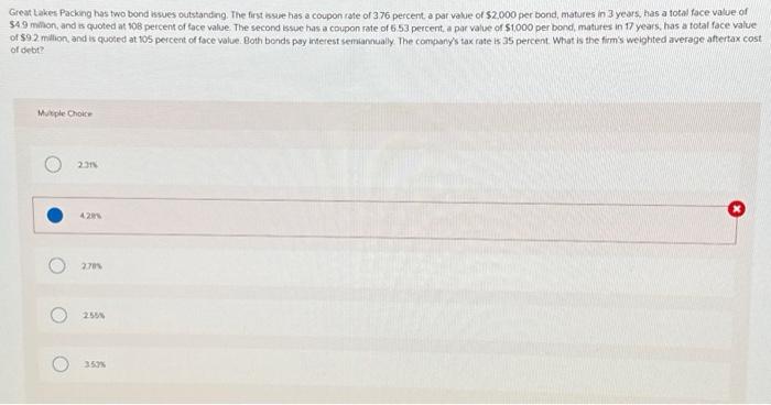 Solved Great Takes. Packing Has Two Bond Issues Outstanding. | Chegg.com
