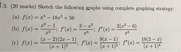 Solved 3. (20 marks) Sketch the following graphs using | Chegg.com