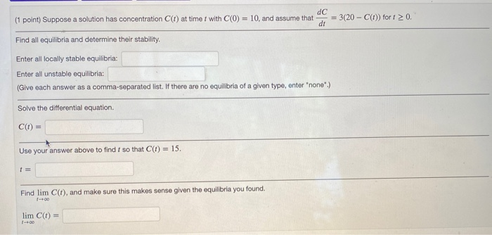 Solved 1 Point Suppose A Solution Has Concentration C 1 Chegg Solved 1 Point Suppose A Solution Has Concentration C 1 Chegg