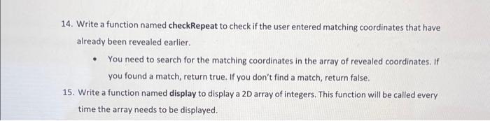 Solved 14. Write a function named checkRepeat to check if | Chegg.com