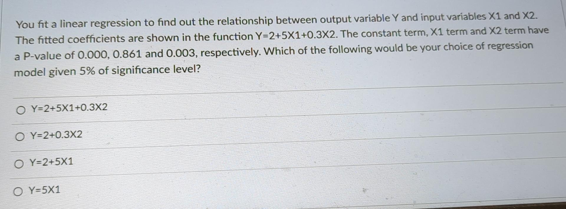 Solved You fit a linear regression to find out the | Chegg.com