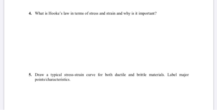 Solved 4. What is Hooke's law in terms of stress and strain | Chegg.com