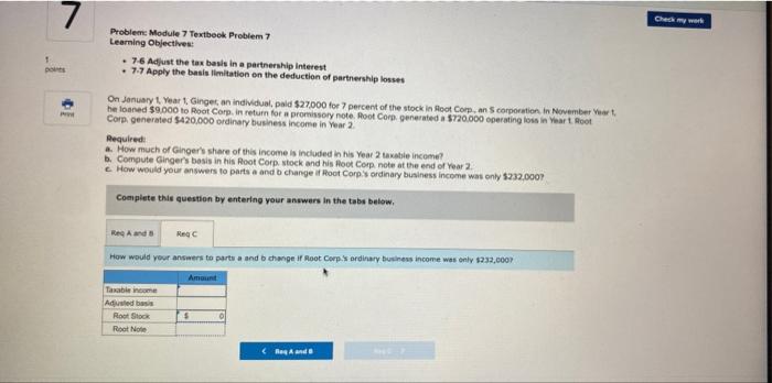 Solved 7 Check my werk Problem Module 7 Textbook Problem 7 | Chegg.com