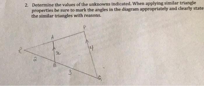 Solved 2. Determine the values of the unknowns indicated. | Chegg.com