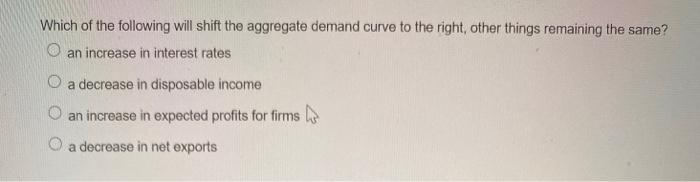 Solved Which of the following will shift the aggregate | Chegg.com