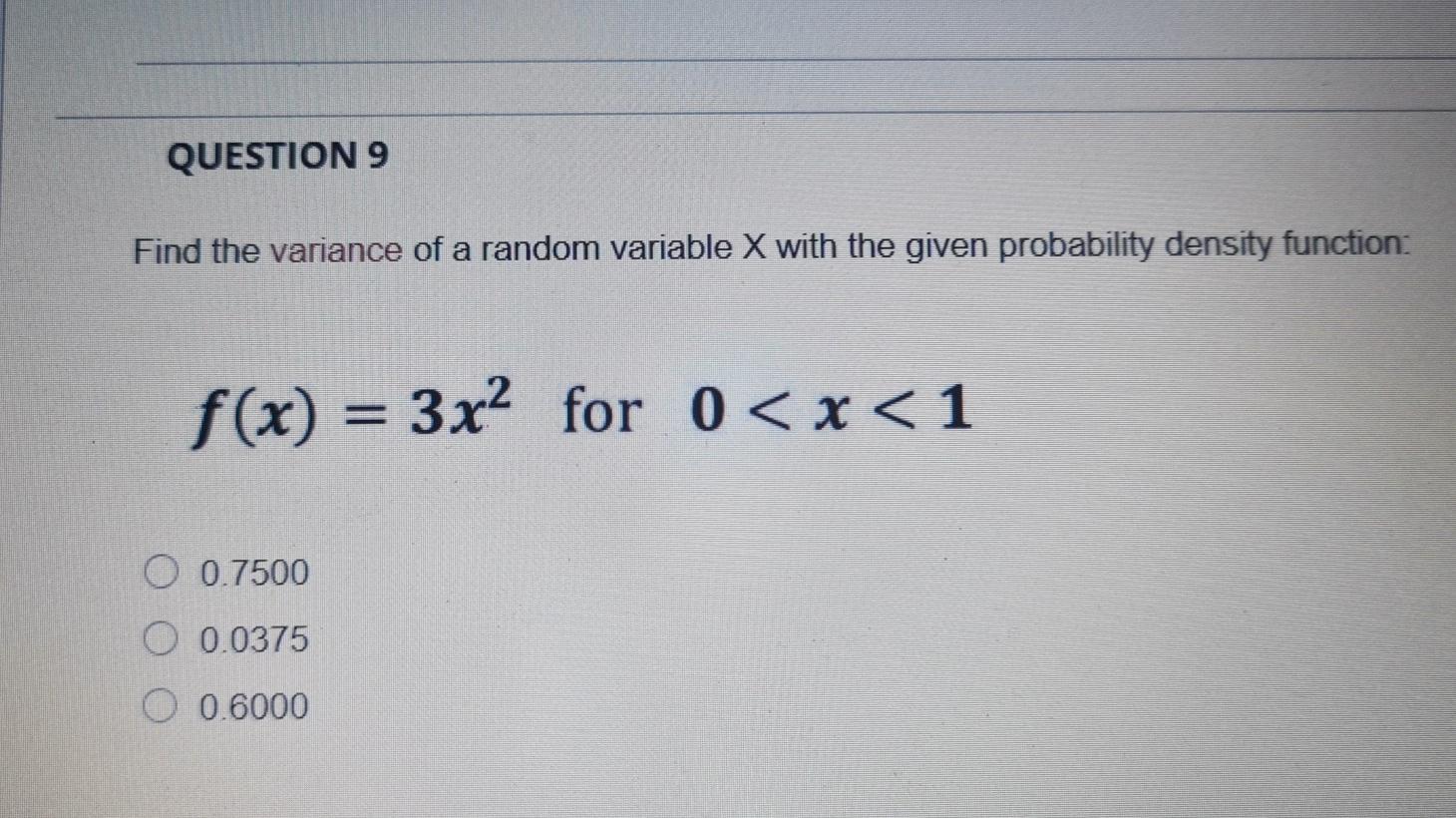 Solved QUESTIONS Find the variance of a random variable X | Chegg.com