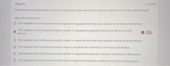 Solved (#893905-16) {Magnetic Force on a Moving Charge) An | Chegg.com