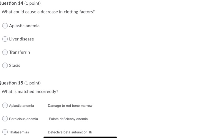 Solved Question 14 (1 point) What could cause a decrease in | Chegg.com