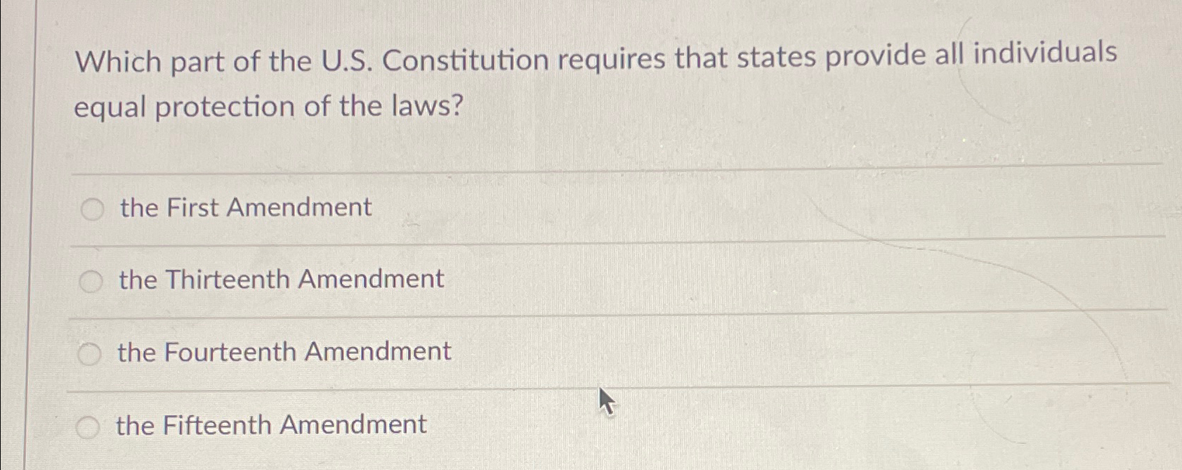 Solved Which part of the U.S. ﻿Constitution requires that | Chegg.com ...