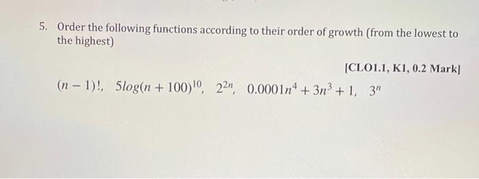 Solved (Asymptotic Notations and Basic Efficiency Classes) | Chegg.com