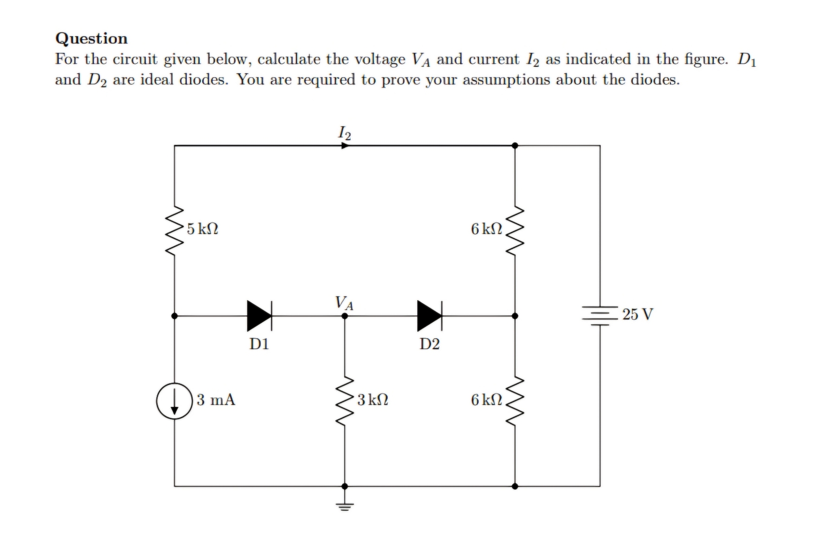Solved QuestionFor the circuit given below, calculate the | Chegg.com