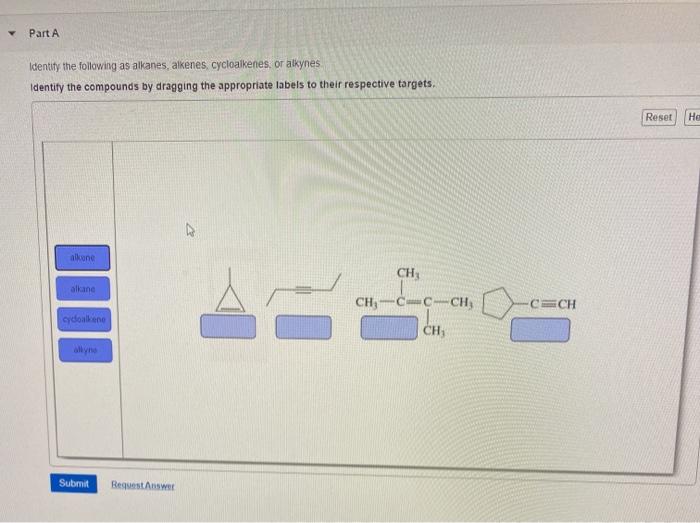 Part A Identity The Following As Alkanes Alkenes Chegg 