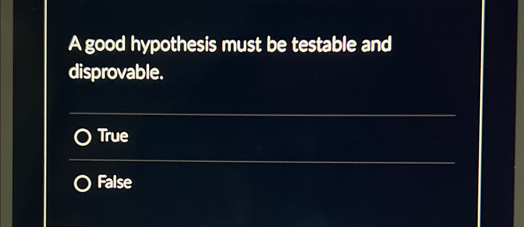 a good hypothesis must be both testable and