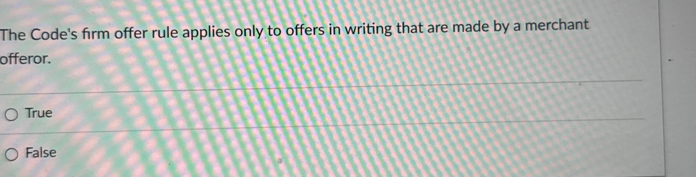 the firm offer rule applies under the