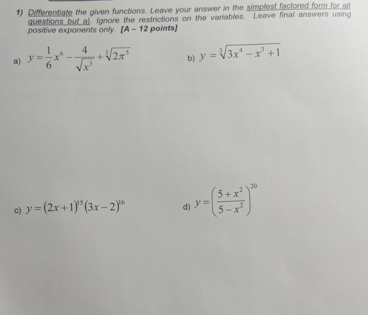 solved-1-differentiate-the-given-functions-leave-your-chegg