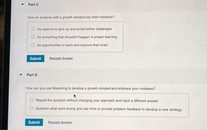 Solved Part D Request Answer How can you use Mastering to | Chegg.com