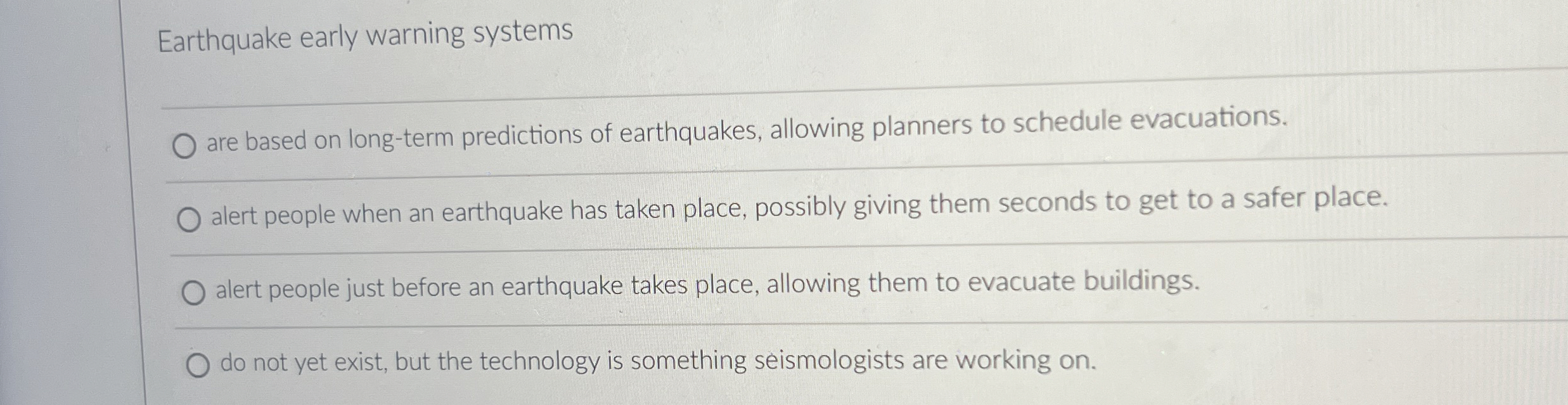 Solved Earthquake early warning systemsare based on | Chegg.com