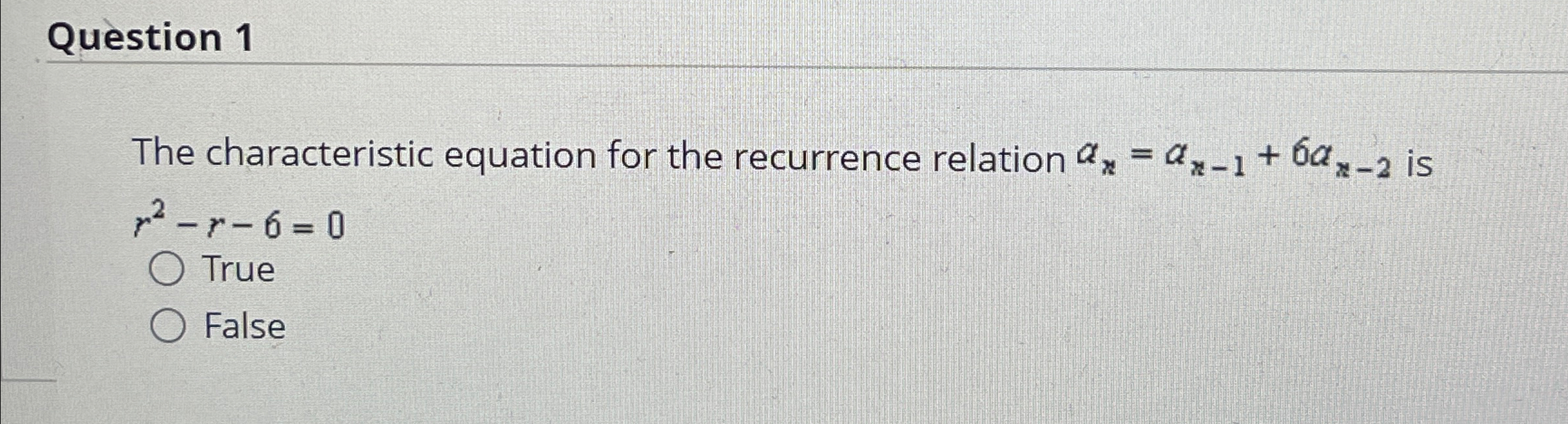 Solved linear homogeneous recurrence relationquestion 1the chegg