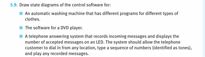 Solved: 5.9. Draw state diagrams of the control software f