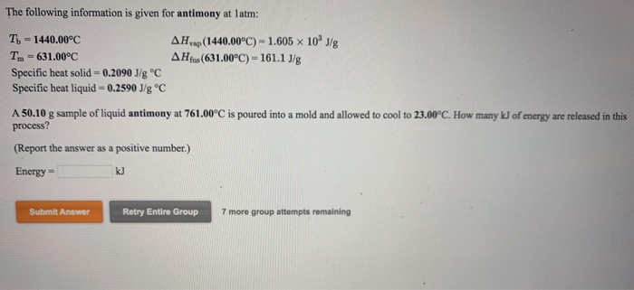 Solved The Following Information Is Given For Aluminum At Chegg Com