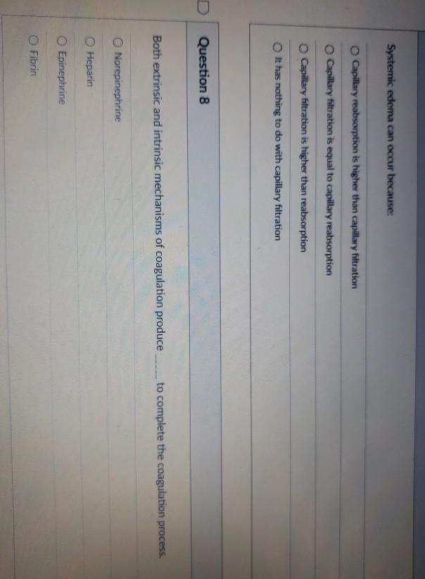 Solved Systemic edema can occur because Capillary