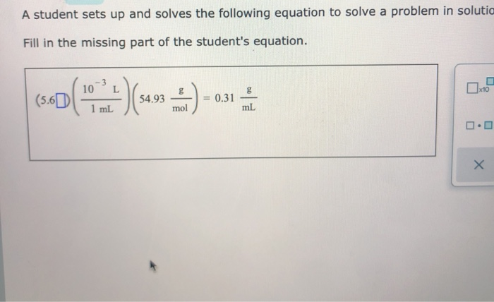 Solved A student sets up and solves the following equation | Chegg.com