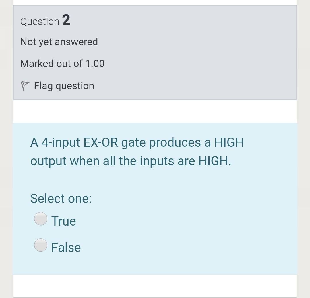 Solved Question 2 Not yet answered Marked out of 1.00 P Flag | Chegg.com