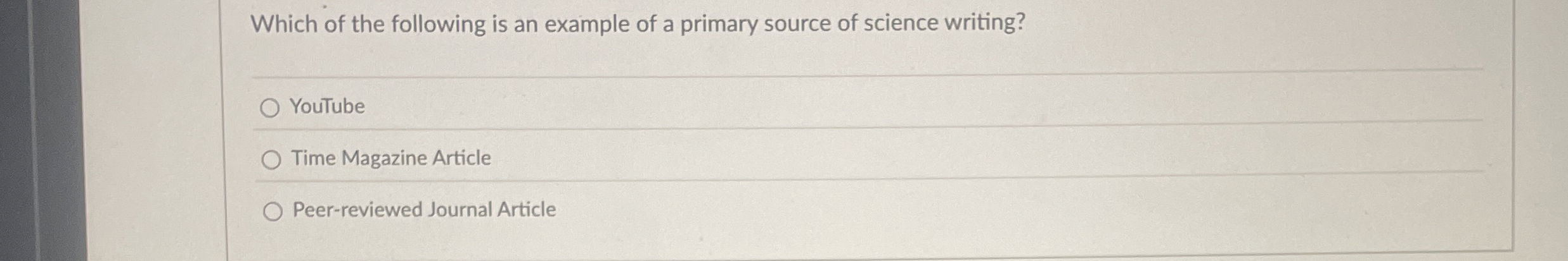 Solved Which of the following is an example of a primary | Chegg.com