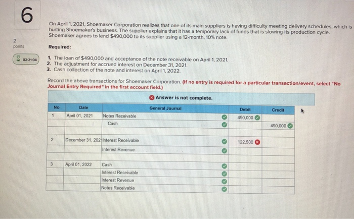 Solved On April 1 2021 Shoemaker Corporation realizes that
