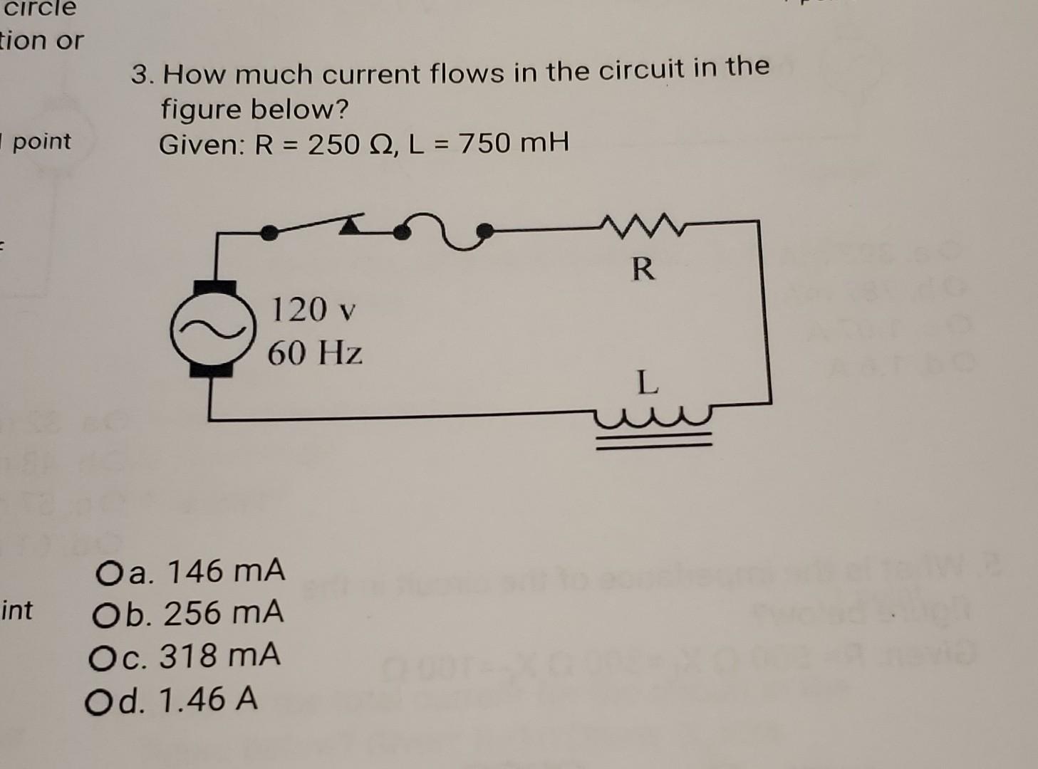 Solved 3. How much current flows in the circuit in the