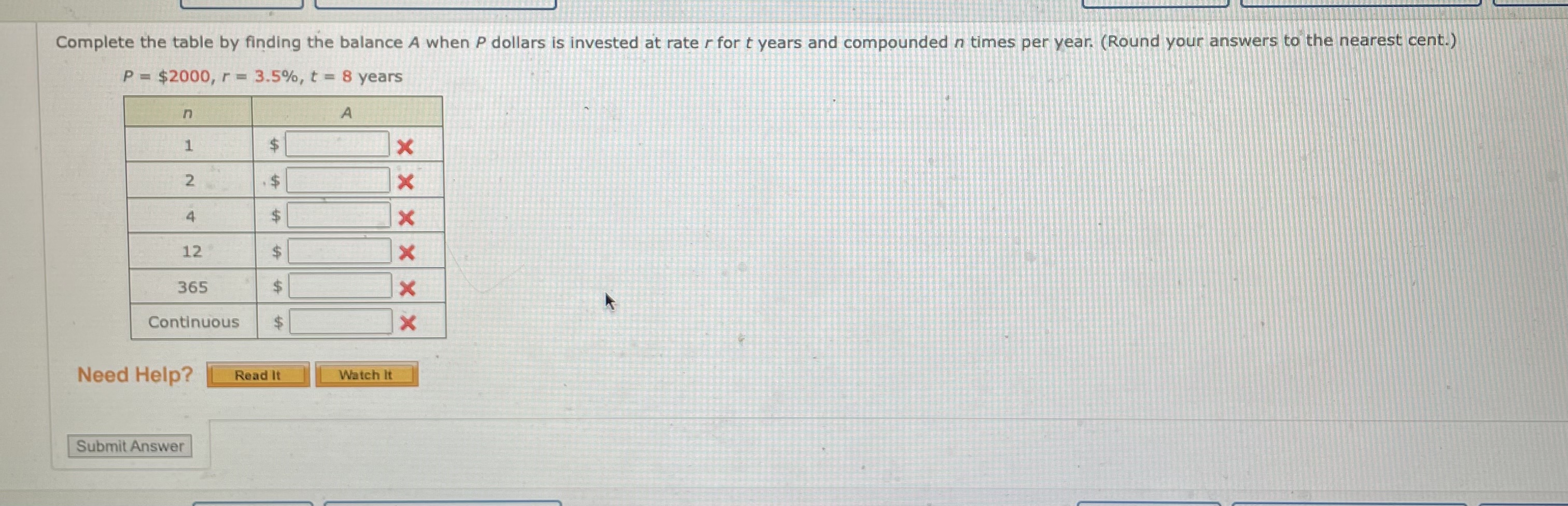 Solved complete the table by finding the balance A when P