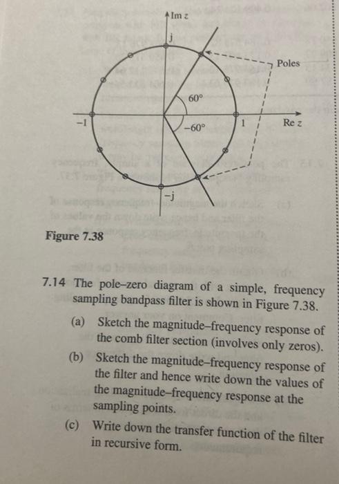 Solved Figure 7.38 7.14 The pole-zero diagram of a simple, | Chegg.com