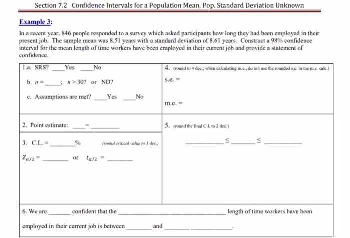 Solved Section 7.2 Confidence Intervals for a Population | Chegg.com