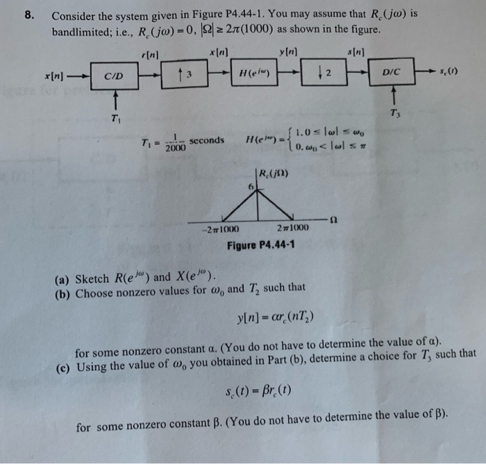 Solved 8. Consider the system given in Figure P4.44-1. You | Chegg.com