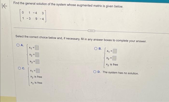 Solved find the general solution of the system whose | Chegg.com