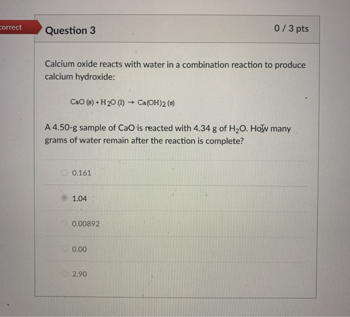 Calcium Oxide Reacts With Water In A Combination Reaction To Produce Calcium Hydroxide