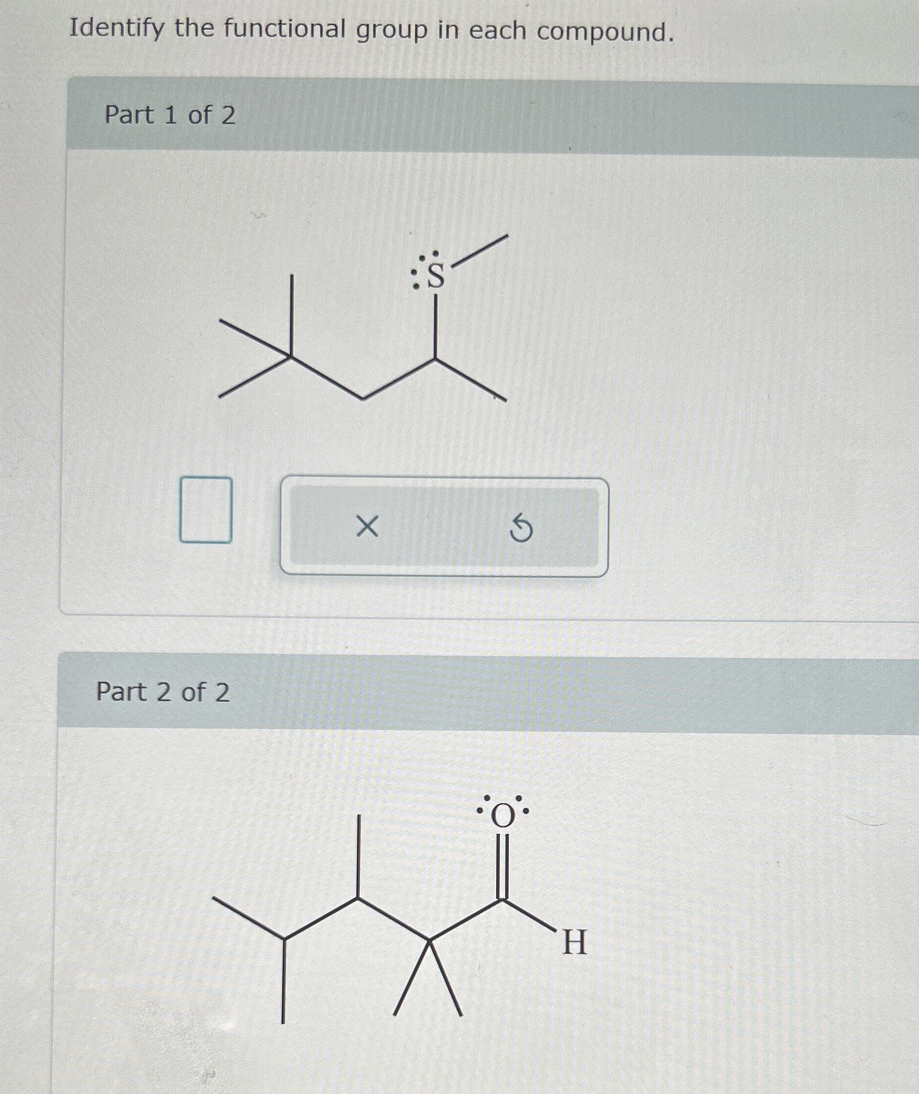 Solved Identify the functional group in each compound.Part 1 | Chegg.com